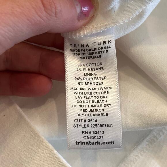 Trina Turk Corbin 2 Shorts White size 4 - Picture 7 of 10